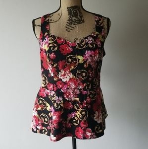 Torrid 1x peplum top with back cutout